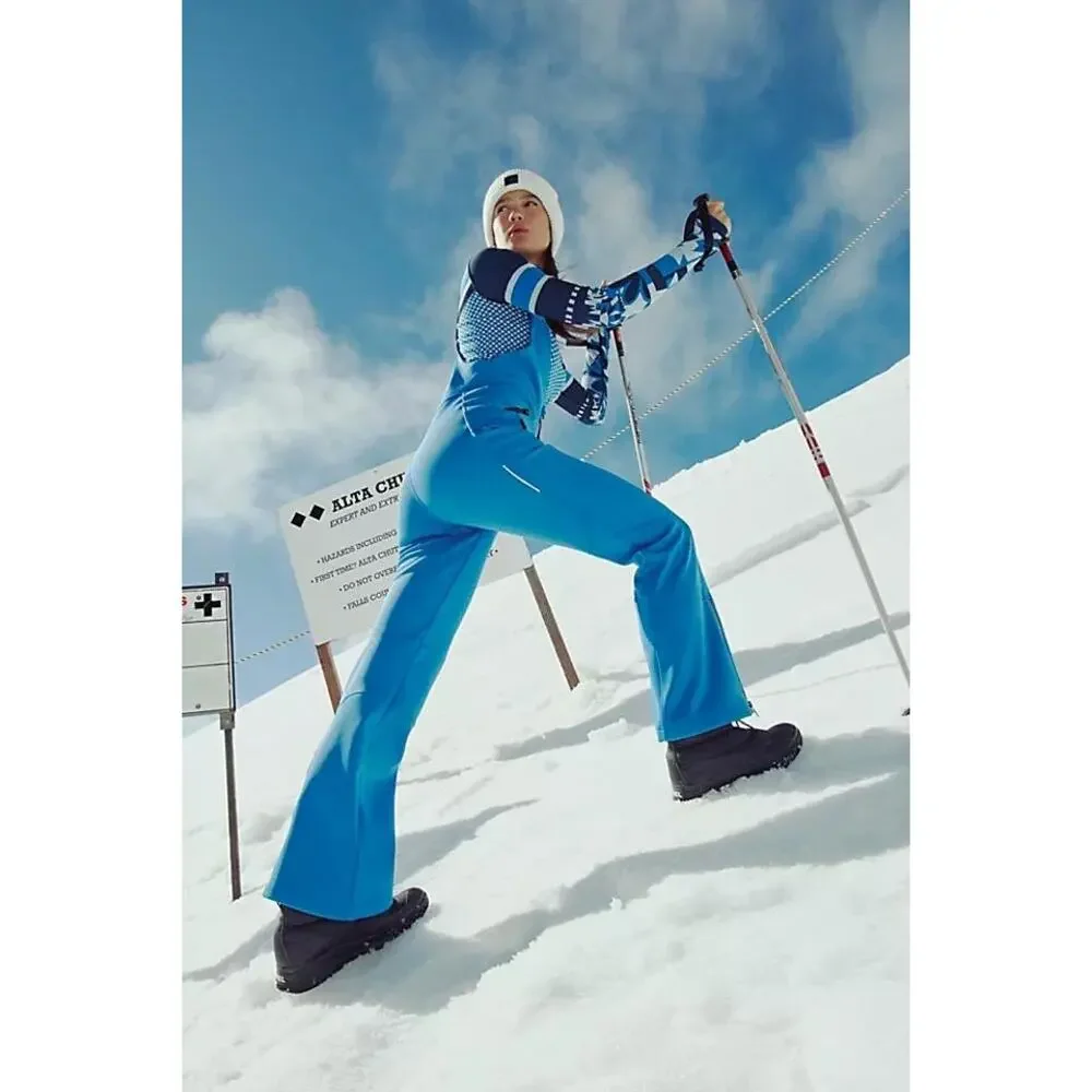 NWT Fp Movement Powder Vixen Softshell Bib Light Cobalt Sz XL Skiing Waterproof - Picture 2 of 12